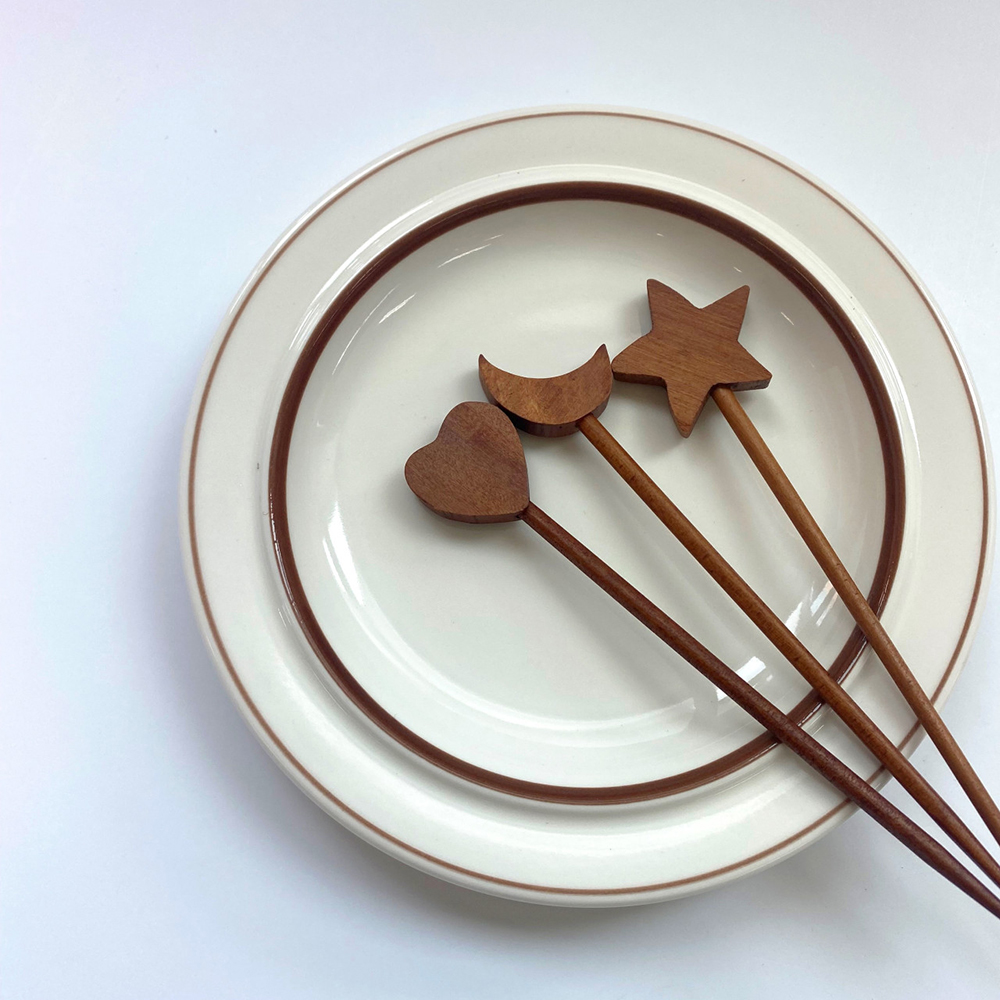 [우드 옻칠 커트러리] 티스푼, 티포크, 버터나이프, 머들러