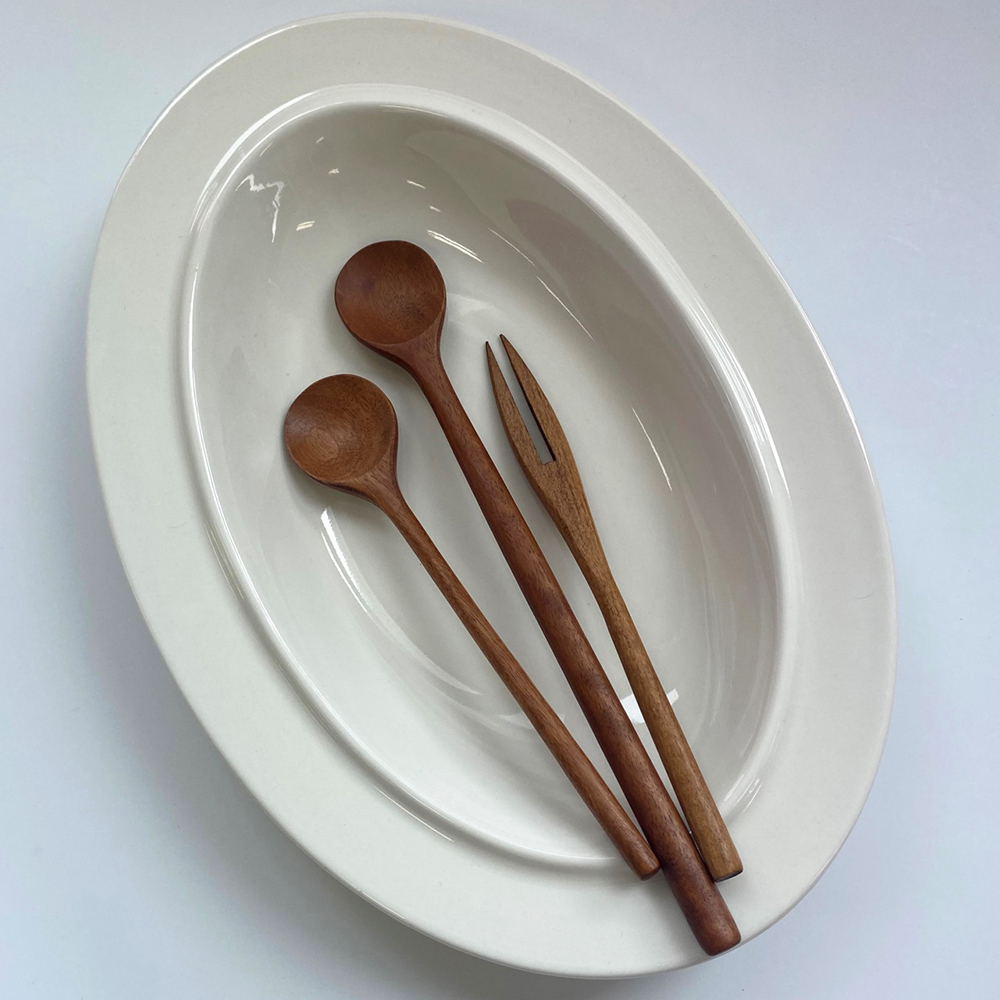 [우드 옻칠 커트러리] 티스푼, 티포크, 버터나이프, 머들러