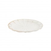 팬시 물결 타원앞접시(화이트)