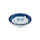 하이토 고양이 납작원종지(파랑)