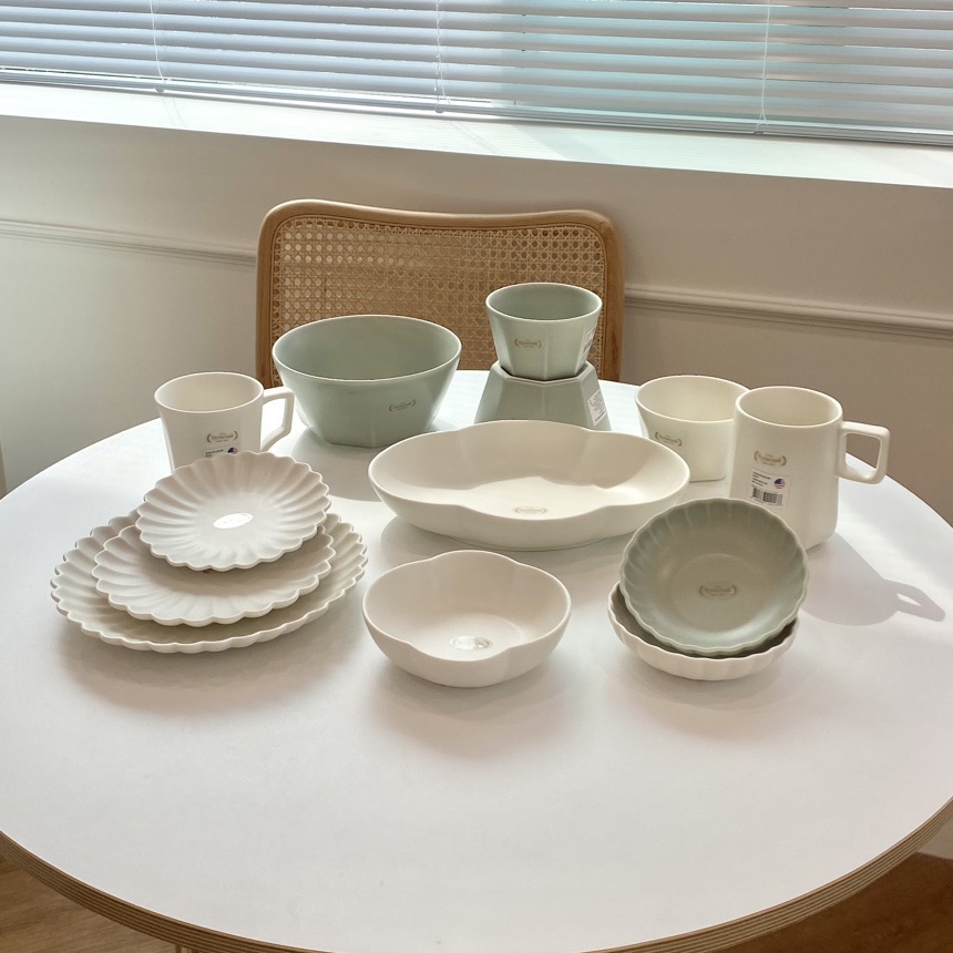 [시라쿠스 네이처 세트] 1인 2인set 신혼부부 그릇세트 집들이선물 무광 접시 자취생