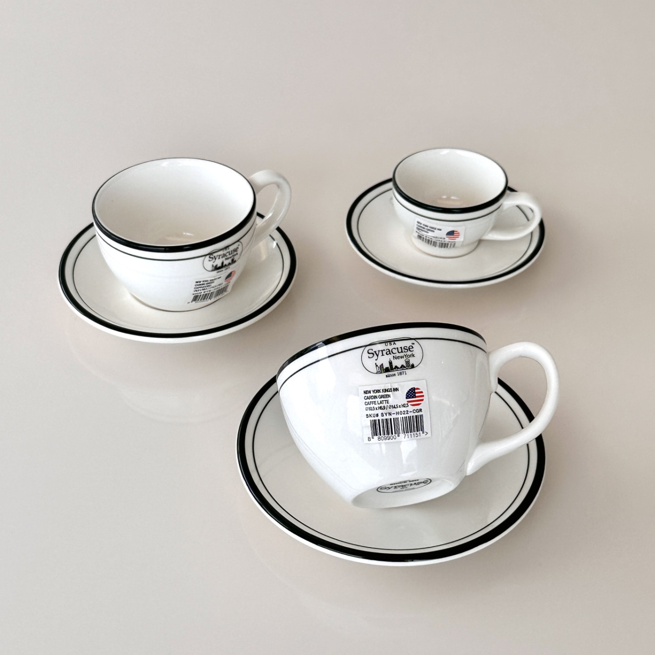 [시라쿠스 킹스인] 라떼잔세트 320ml 카푸치노 250ml 에스프레소 100ml 커피잔